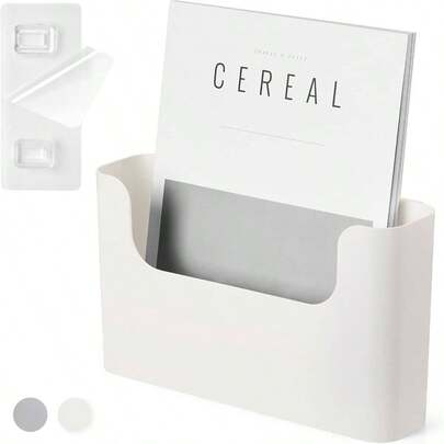 Wall Adhesive Storage File Holder 5 Pokets WHITE, 1 PCS