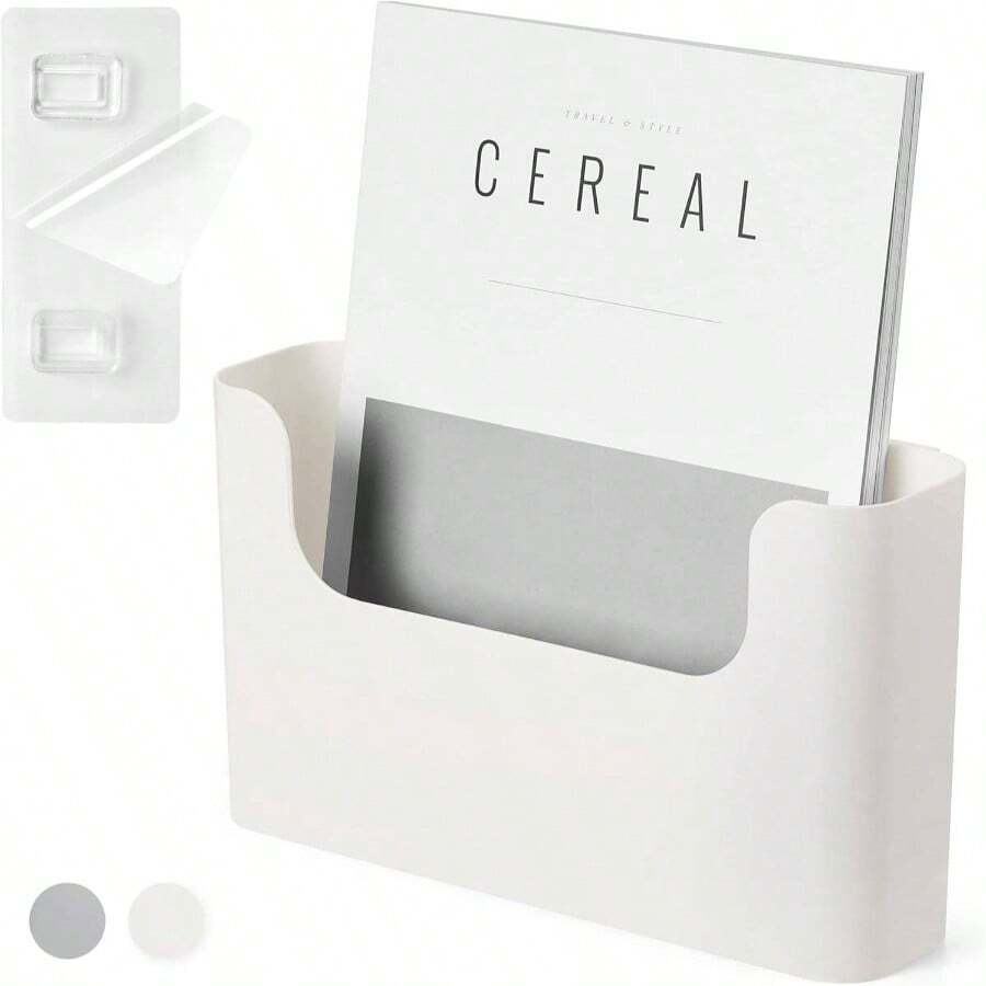 Wall Adhesive Storage File Holder 5 Pokets WHITE, 1 PCS