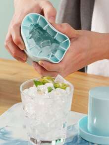 1pc Pink Silicone Portable Ice Mold, Cylinder 3D Ice Cube Maker, Easy-To-Release Silicone Ice Tray, With Multiple Compartments And Simple Bucket-Shaped Design With Lid, Reusable Ice Maker,Suitable For Home, Bar, Club And Outdoor Summer Drinks, Ideal For Cocktails And Fruit , Kitchen Supplies, Kitchen Accessories - Multicolor - View 6