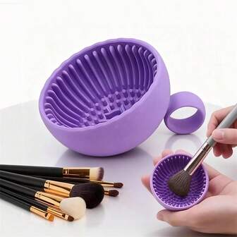 Silicone Makeup Brush Cleaning Tray - Durable, Easy To Use, Unscented Brush Cleaner Pad For Daily Cosmetic Tool Maintenance