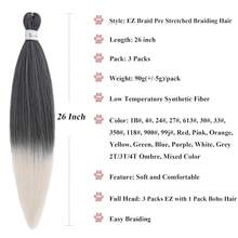 Pre Stretched Braiding Hair Ombre 1b/613 Boho Hair For Braiding Curly Wavy Crochet Braids Bohemian Knotless Hypoallergenic Deep Ocean Wave Boho Curls Braids Extensions 26 Inch 4 Packs,1B/613BohoBraidingHair4Packs - 1B/613波西米亞風編發4包 - 查看 3
