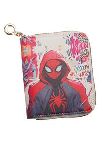 Marvel Cartera de Spiderman con cremallera corta, cartera de dibujos animados para estudiantes, monedero, tarjetero, regalo de Navidad, regalo del Día de San Valentín para hombres, billetera mini, monedero, llavero, regalos para hombres