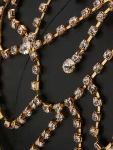 1 pieza Redecilla para el cabello de mujer de color dorado o plateado, accesorio de velo de novia estilo europeo, decoración simple para el cabello para fiesta, evento, vacaciones, accesorio de moda europeo y americano, accesorio de San Valentín - 924 - Ver 5