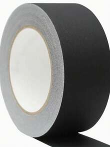 1 Roll Black Matte Cloth Duct Tape, Adhesive Bonding Agent, Tear-Resistant And Temperature Resistant (50-200°F) | Clean Removal, Strong Fixation, Suitable For Theater, Stage, Construction, Temporary Fixation And Sealing | Durable Tape, Ideal For Lighting Technicians And Stage Crew | Matte Surface, No Residue Left - Black - View 2