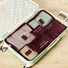 1 Set Of 6pcs Travel Packing Cubes, Large Capacity Organizer Bags - Includes Makeup Bag, Toiletry Bag, Garment Bag, Suitable For Storing Clothes, Shoes, Cosmetics, Electronics, Accessories, Great For Travel, Vacation, Business Trip, Home Organization Graduation Bag For School School Accessories School Stuff - Pink - View 15