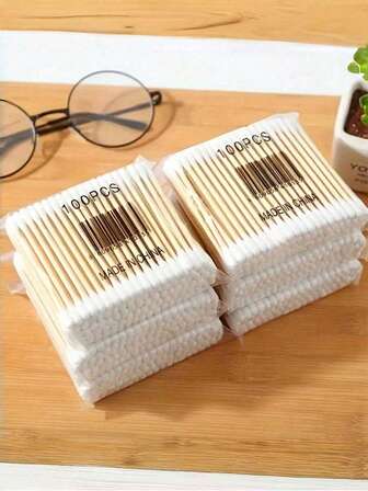 300-Piece / 200-Piece / 100-Piece / 30-Piece Multi-Functional Dual-Head Cleaning Sticks, Suitable For Disinfection And Cleaning, Ear Care, Local Cleaning, Makeup Removal, Drug Application, Household Necessities, Suitable For Travel, And All-Purpose