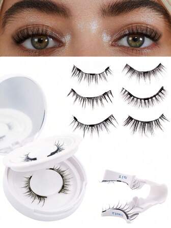 2 pares de kit de pestañas postizas magnéticas FindLove, naturalmente densas y exquisitas, con pinzas para usar, pestañas individuales de alta calidad reutilizables y set profesional de pestañas postizas magnéticas