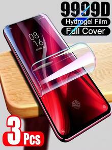 3入組高畫質3D曲面水凝膜，防爆耐刮，適用於G85 G86 30/40/50/60/70 Pro Fusion/Holor 100 200 400 Magic 5/6/7 Lite 8 Pro/ Galaxy S25 S24 S23 S22 Ultra S10 Note10/ Note 13 14 15 Pro+ 4G 5G，非玻璃材質軟膜 - 無色 - 查看 48