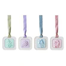 Juego de colgantes de cera perfumada de larga duración para baño, coche y armario – Difusor de aromaterapia con fragancia de campanilla/salvia/lavanda/rosa - Juego de 4 parches de aromaterapia - Ver 3