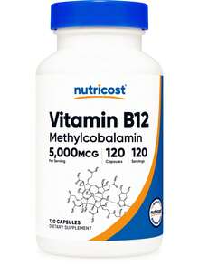 Nutricost Vitamin B12 (Methylcobalamin) 5000mcg, 120 Capsules - Vegetarian Caps, Non-GMO, Gluten Free B12 Supplement - Khác - Xem 6