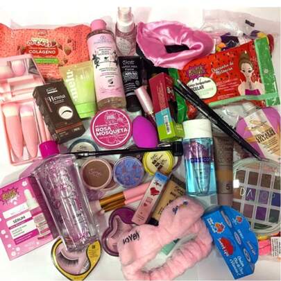 Caixa surpresa maquiagem diversos itens atenção foto ilustrativa/ SELECIONE A QUANTIDADE DE ITENS