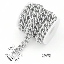 2/5 Meters Smooth Aluminum Chain, Twisted Aluminum Chain, Bag/Clothing/Accessory Decorative Chain, Jewelry Making Aluminum Chain, DIY Craft Supplies - Aluminum Chain - View 10