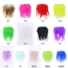 50 phụ kiện trang sức DIY nhiều màu lông vũ gà hoang dã trang trí tóc mũ đội đầu mặt nạ phụ kiện quần áo 10-15cm*4-6inch - Xanh đậm - Xem 4