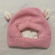 1pc Silent Dog Earmuffs, Noise Protection, Ear Covers For Large Dogs, Knitted Bonnet With Ears, Fabric Material, Pet Supplies - Pink - View 10