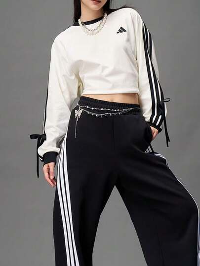  Adidas (ADIDAS) September ADIDAS Adidas Three-Stripe Motion Series Cotton Casual Long Sleeve T-Shirt