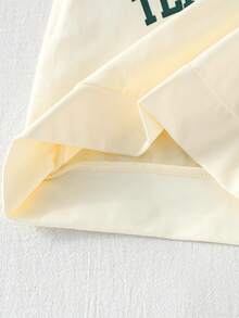 2pcs Girls Casual Sports Style Chic Numeric Print Polo Shirt & Skirt Set, Spring/Autumn