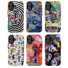 Colorful Retro Cat With Guitar Tough Phone Case, Petee Cat Phonecover – Funky Disco Art Design, Protective Cover - 1pc - View 5