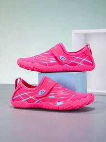TATORHT 1 Pair Kids' Summer Aqua Shoes, 3D Print, Breathable Mesh, Low-Top Hook And Loop, Quick-Dry Barefoot, Boys' Beach Water Swimming Shoes, Rubber Sole, Outdoor Cycling, Indoor Fitness, Yoga, Running, Skipping, Multi-Function Training Shoes - Hot Pink - View 8