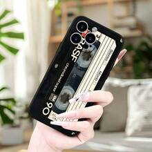 Minimalist Retro Cassette Nostalgic Music Essential Print Full Cover Black Phone 17 Pro/11/12/13/14/15/15 Pro/15 Plus/15 Pro/X/XS/XR/11 Pro/12 Pro/13 Pro/14 Pro/12/13/11 Pro/12 Pro/13 Pro/14 Pro/14 Plus/6/6s/6 Plus//8/16 Pro/16 Plus/16 Pro A54/A14/A12/A13/A15/A32/A33/A24/A52S/S20/S21/S22/S23/S24/S23 Plus/S24 Ultra/S25/A15/A33/A23 Android Mobile Cases, Daily Commute Must-Have, Compatible, - 款式1(1pc) - 查看 3
