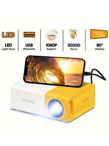 1 Pieza Proyector Pequeño Y Portátil Led Hd 1080p Para Cine En Casa - Tipo de Enchufe A USA (110-127V) - Ver 8