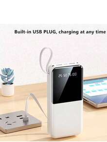 10000mAh High Capacity Power Bank, Universal Charger Suitable For Portable Smartphones - White - View 2