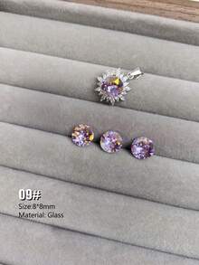 2/7/21/35颗8毫米圆形尖底水钻镶嵌吊坠/戒指饰品DIY配件，适合夜店、海滩、性感饰品、情人节、狂欢节、新年礼物、日常佩戴 - 8mm 華子切圓形尖底鑽 - 查看 7