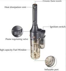 Encendedor soplete antorcha regargable para cocina - aleatorio - Ver 5