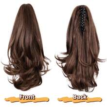 Ponytail Extension Curly Wavy Layered Ponytail Black Brown Blonde Claw Ponytail Extension Synthetic Hairpiece For Women - PB-01-M2/30 - 查看 9