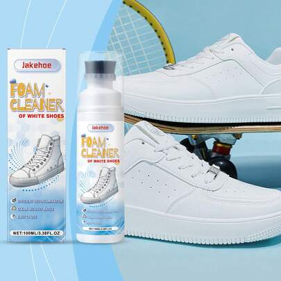 100ml White Shoes Cleaner Stains Dirt Remover Sneakers Whitening No Rinse Foam Cleaning Remove Yellow Edge White Sports Shoes Cleaning Portable Kit