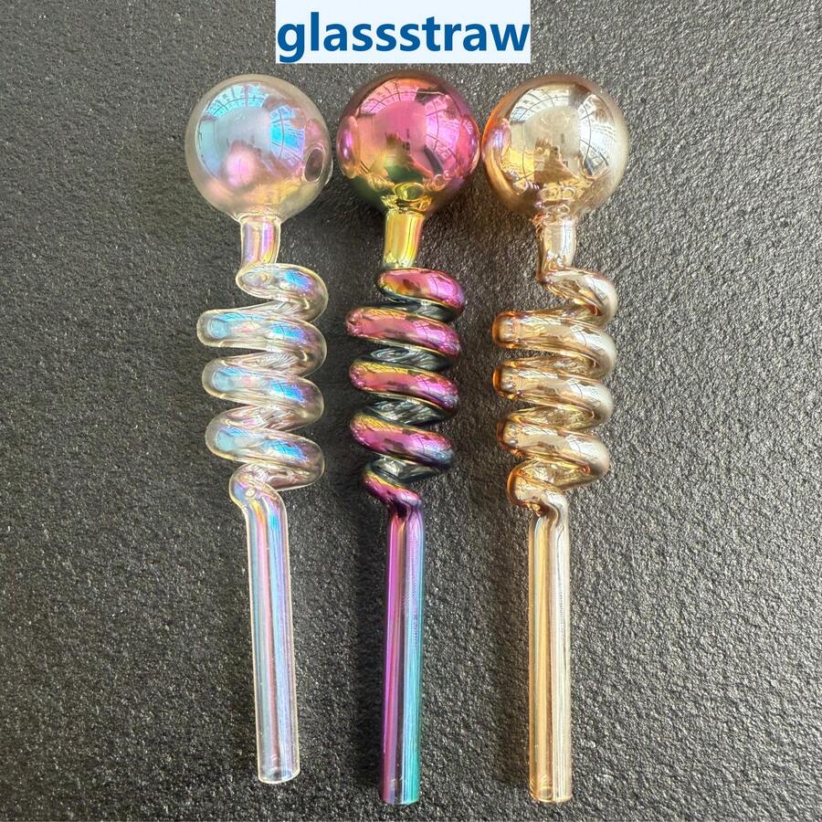 5.5-Inch Elegant High Borosilicate Glass Straws, Suitable For Birthday Parties, Cocktails, Whiskey, Coffee, And Juice. - Colorful/three - View 1