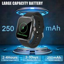 Smartwatch, Wireless Call/Dial, Multiple App Reminders, Unisex, Sports Watch, Customizable Wallpaper, Holiday & Birthday Gift - Black - View 11