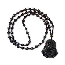 FORUBUS Green Jade Buddha Circle Red String Pendant Necklace - Chinese Traditional Amulet For Luck And Protection,Bblackbuddhabeads - Bblackbuddhabeads - 查看 2