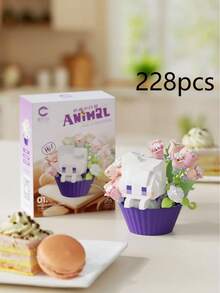 Assorted Realistic Building Block Flowers, Building Block Toys, Building Block Dogs, Building Block Cats, Building Block Rabbits, DIY Assembly, Creative Desktop Decor, Collectible Display Items, Suitable As Holiday And Birthday Gift Ideas For Friends - Animal and Floral Designs - View 18