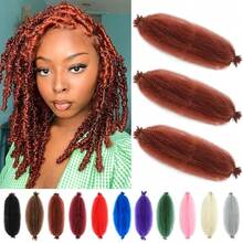 Springy Afro Twist Hair 12 Inch 3 Packs Copper Red Color Pre Fluffed Marley Twist Braiding Hair For  (12 Inch, 350),350 - 350 - 查看 1