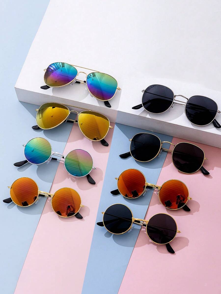 Kids Fashion Glasses - Cute Infant Glasses, Suitable For Boys And Girls - Children's Gift - Glasses Suitable As Outdoor And Daily Travel Photography Props - 彩色 - 查看 1