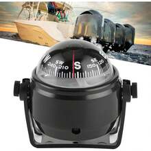 Aramox Brújula LED para Barco, 12V LED Sea Marine Electrónica Brújula Digital Montaje en Tablero Empotrado Barco Yate Navegación Brújula ABS para Vela - 1 - Ver 5