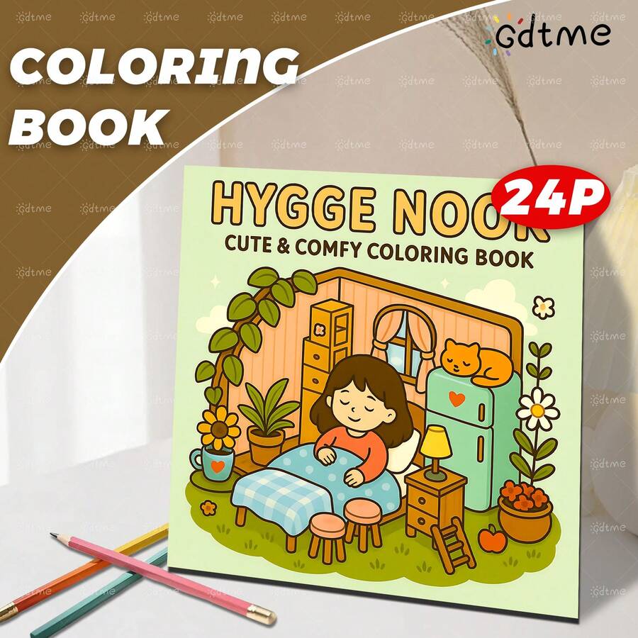 GDTME 1 Cute Coloring Book: The Perfect Choice As A Christmas Gift, Thanksgiving Gift, Or Christmas Decoration; Ideal For Gifting To Girlfriends, Family, And Teens To Unwind, Features A Pearl Cover And 120gsm Thick Paper. - JZ-057 Flower - View 1
