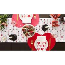 DII 100% algodón, Lavable a máquina, Cena y día Festivo Mantel/servilleta/Camino de Mesa, Harvest Wheat, Napkin, 1, 6(Corazones y flecha) - Multicolor - Ver 6
