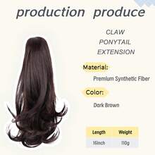 Ponytail Extension Curly Wavy Layered Ponytail Black Brown Blonde Claw Ponytail Extension Synthetic Hairpiece For Women - PB-01-4 - View 3