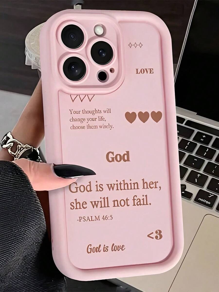 Religious Slogan God's Love Phone Case Suitable For Compatible With IPhone 17,16, 15, 14, 13, 12, 11, PRO MAX,PLUS,Air,As Well As Galaxy S25/24/23/22/21 Ultra/FE/+,A54/53/52/36/35/34/33/17/16/15/14/13, New Style Of Fashion Creative Design,The Perfect Birthday Gift - 彩色 - 查看 1