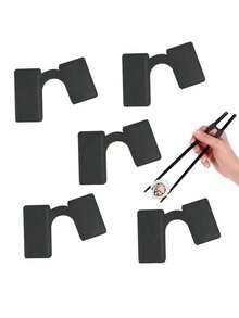 1/3/5/10PCS Beginner Plastic Chopstick Holder, Solid Color Reusable Chopstick Helper, Beginner Training Aid Tool, Suitable For All Ages, Reusable Kitchen Accessories, Help You Master The Use Of Chopsticks, Food Service Tools And Utensils.Christmas Gift - Black - View 9