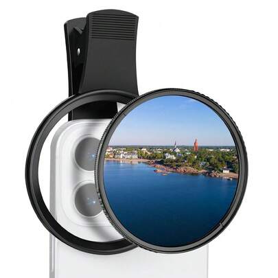 52mm Clip-On CPL Mobile Phone Camera Lens Filter, Enhancing Saturated Color Brightness, Portable And Effective Restoration. CPL Filter Is Suitable For IPhone 16, 15, 14, 13, 12, 11, BLU. Other Smart Phones