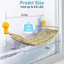 Bearded Dragon Haock Large Reptile Window Perch Seagrass Climbing Tank Accessories Lizard Lounger Bed With Powerful Suction Cups Bearded Dragon Toys For Gecko Chameleon Basking (19.68 * 7.87),29570068 - Blue - View 2