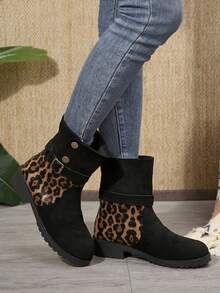 1 par de botas de tobillo versátiles y de moda para uso casual y al aire libre para adolescentes, otoño/invierno