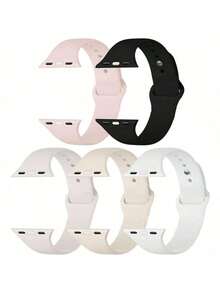 Bộ 5 dây đeo thể thao tương thích với Apple Watch 38mm 40mm 41mm 42mm 44mm 45mm 46MM 49mm, dây đeo silicon mềm chống thấm nước tương thích với  Series 11 10 9 Ultra 8 7 6 5 4 3 2 1 SE Nam Nữ - trắng - Xem 8