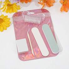 1/5/10pcs Manicure And Pedicure Set, Mini Nail File And Orange Nail Stick Set, Double-Sided Nail File, Wooden Cuticle Pusher, Nail Cleaning Tools, Nail Stick, Nail Art Brush,Nail Tech Supplies For DIY Nail Polishing Care