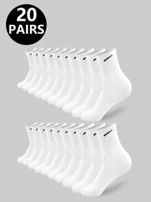 5/10/20/30 pares de calcetines casuales para hombres, calcetines hasta el tobillo, calcetines blancos, calcetines de invierno, calcetines negros, cómodos, deportivos casuales, 2 estilos disponibles (delgados/gruesos), talla: (35~39) (39~42)