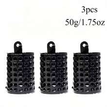 Avlcoaky 3pcs Fishing Tackle Feeder Cage Round For Carp Metal Feeders Basket Cage Fishing Lure Cage