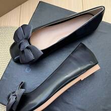 SAILING LU Square Toe Flats Shoes Rhinestoned Bowknots Ballet Flats For Women Studded Dress Shoes Comfort Light Weight LoafersChristmas - G283-黑色 - 查看 2