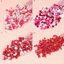 150克粉色心形蛋糕装饰，DIY装饰，适用于情人节、婚礼、生日派对，不可食用 - 彩色 - 查看 2